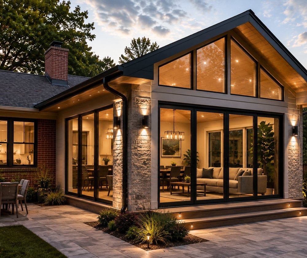 Modern home addition and renovation by Texan Builders Enterprise